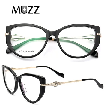 

Women Acetate Prescription Eyeglasses Frame Butterfly Alloy Frame Female Luxury Diamond Vintage Optical Glasses Cat Eye Women