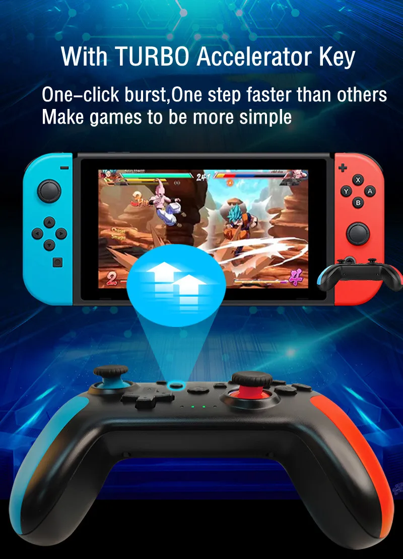 Bluetooth 2.4G Wireless Controller For Nintendo Switch Pro Smartphone PC TV Box Tablet PS3 Tesla Gamepad PC Joystick Controller