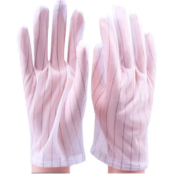 

10pcs Anti-static Stripe Pu Gloves Made In China Adult Recyclable Coated Palm Non-slip Stripe Polyester Raw Garden Gloves