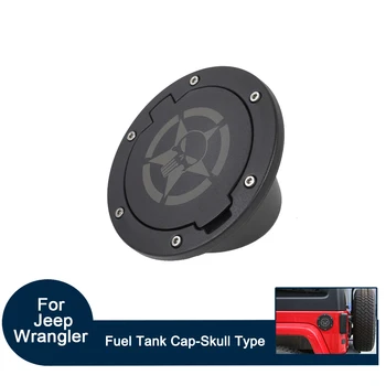 

Car External Styling Gas Oil Fuel Tank Cap Decoration Cover Set for Jeep Wrangler 2007-2017 ABS+Metal Black 1pcs