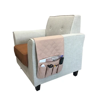 

Sofa Armrest Organizer Sundries Couch Storage Bag Anti Slip Waterproof Magazine Remote Control Sofa Storage Pocket Holder Grey