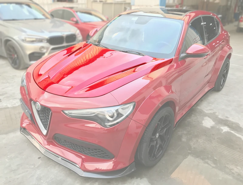 Автомобильный-Стайлинг для Alfa Romeo Stelvio S Стиль карбоновый передний капот глянцевая отделка крышка капота Fibre Tuning Kit Drift Trim Part