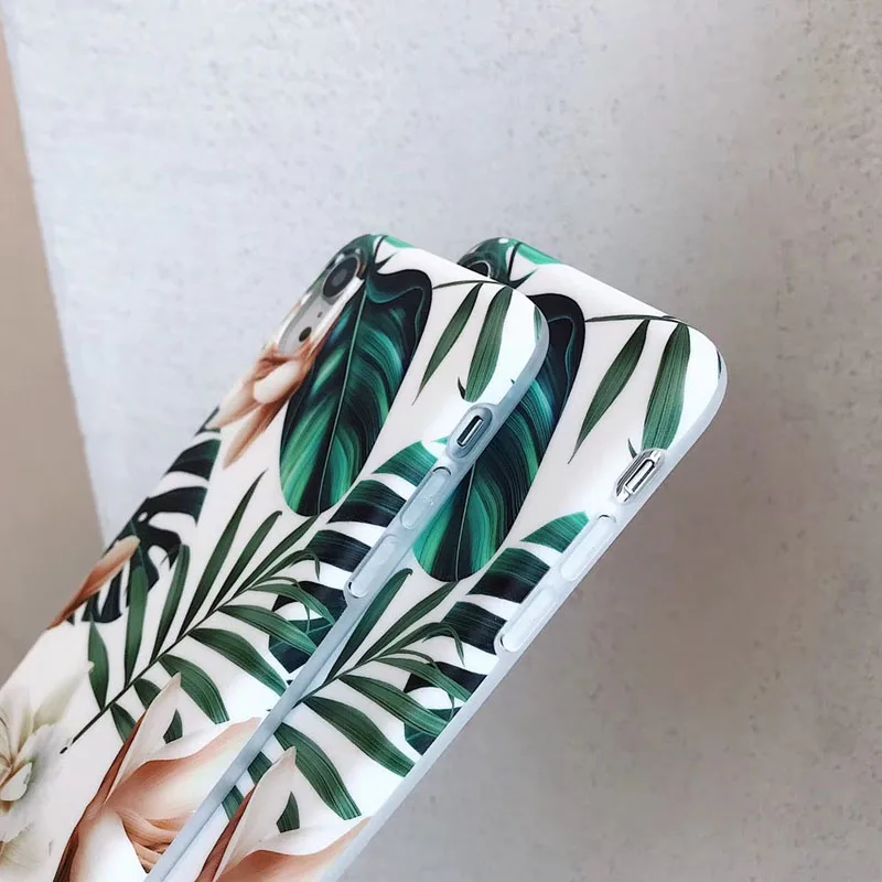 Moskado Ретро Цветы банан лист чехол для iPhone 6 6s 7 8 Plus X XR XS Max кактус чехол для телефона с цветочным рисунком мягкий IMD силиконовый чехол