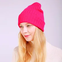 Однотонная теплая вязаная шапка осень-зима, шапки-булочки, женские Теплые Мешковатые вязаные крючком зимние шерстяные вязаная Лыжная шапка с черепом, шапка s