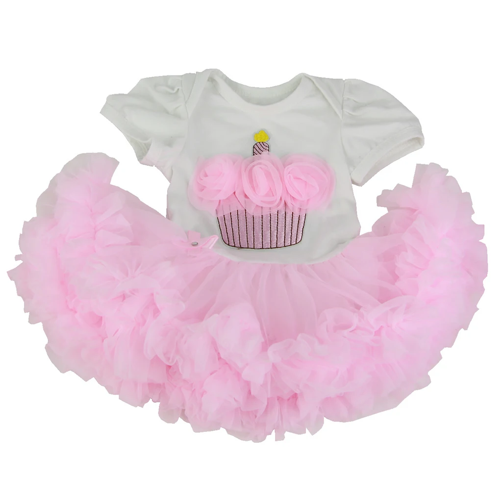 Cake Pattern Romper Tiered Skirt Clothes For 22-23inch Reborn Baby Girl Doll