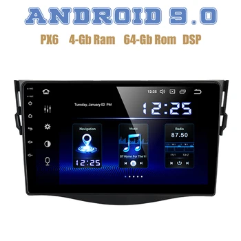 

9" IPS PX6 Android 9.0 Car GPS Radio player for toyota RAV4 RAV-4 2006-2012 with DSP 4+64GB wifi usb Auto Stereo