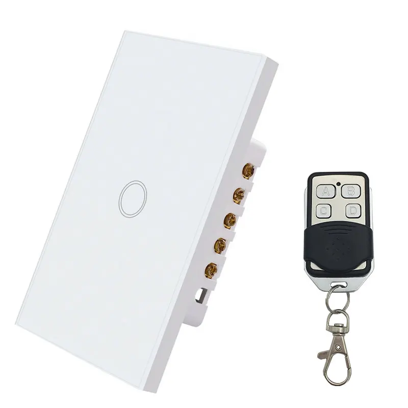 

120 Type Touch Switch, RF433 Remote Control Wall Light Switch, Toughened Glass Panel Smart Switches AC 110V-220V Smart Home