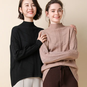 

turtleneck knitted sweater women warm pullover autumn winter female knit fashion jumpers knitwear long sleeves skinny sweat top