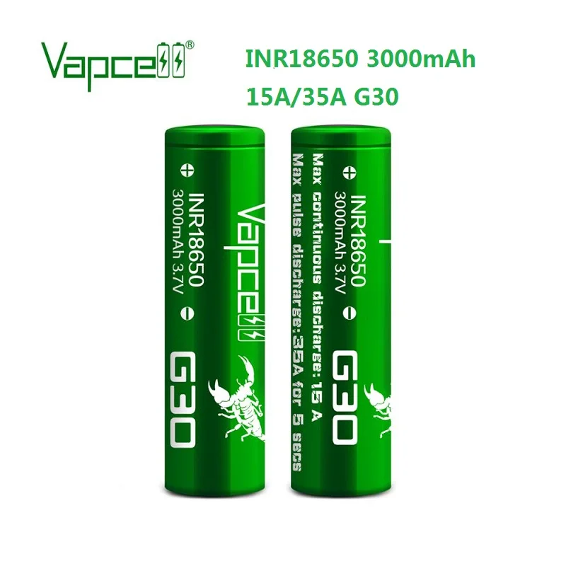 Бесплатная доставка официальный оригинальный Vapcell 18650 3000 мАч 15 А/35 А G30 3 7 вольт