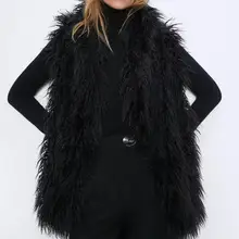 Autumn Winter Furry Faux Fur Coat Women fur vest Female Outerwear Coat Fashion ZA Overcoat