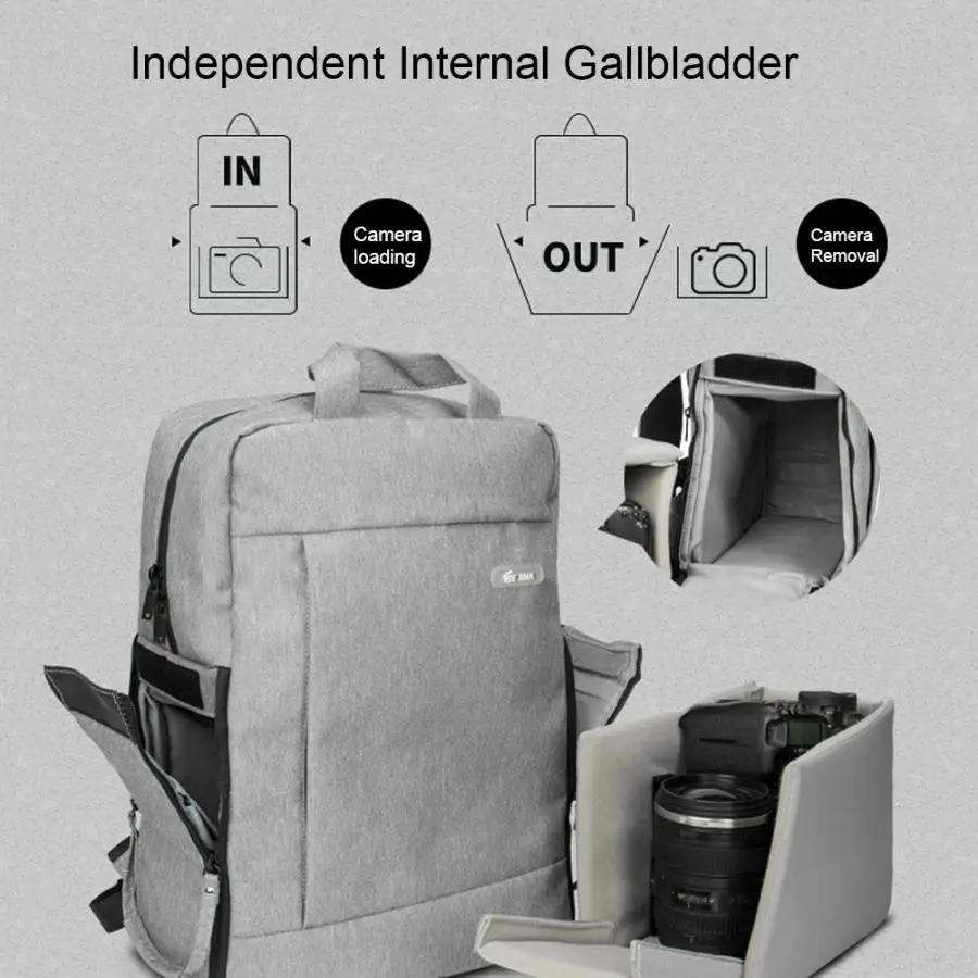 EIRMAI DQ310B нейлоновая Наплечная Сумка цифровая камера компьютерный рюкзак с интерфейсом USB