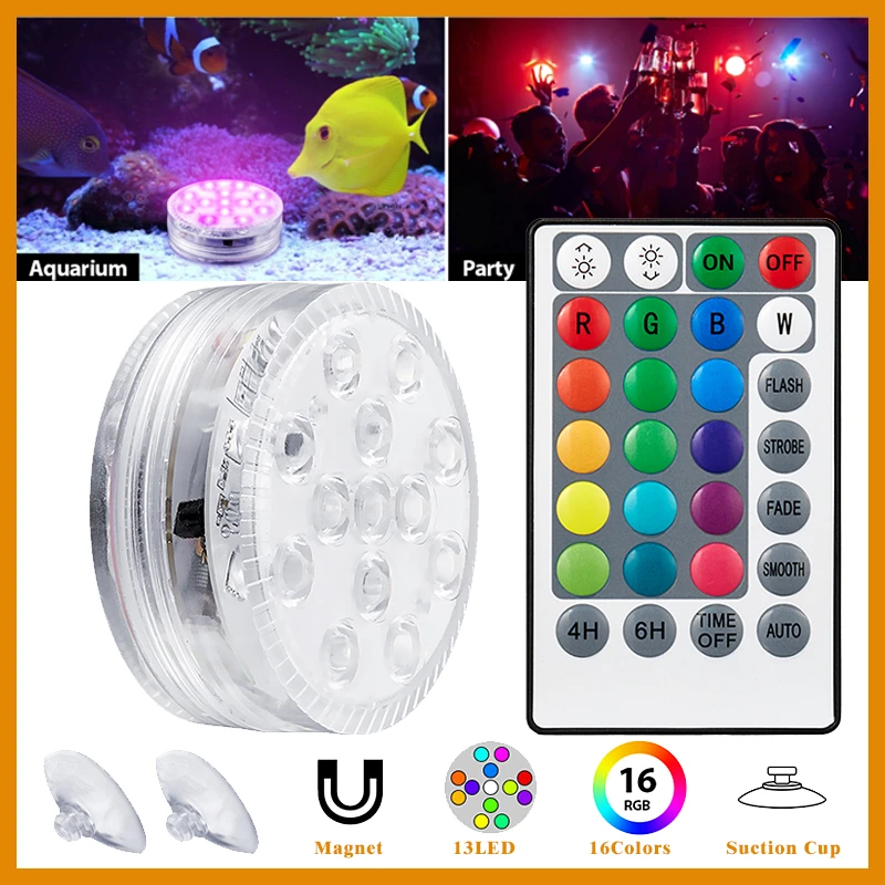 Multi-function Led battery box Underwater Light fish tank, Swimming pool, Aquarium, patio Lawn, floating water Surface Light outdoor solar color changing lights