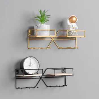 

Grid Shelf Iron Art Storage Racks Iron Art Decorative Shelf Home Storage Rack Decore Hanging Shelf Potted Crafts Display Stand