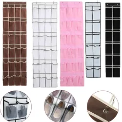 12/24 pocket Large Mesh Cloth Box Storage Hanging Bag Wall-mounted Sundries Organizer Holder Room Shoes Slippers Storage Bag