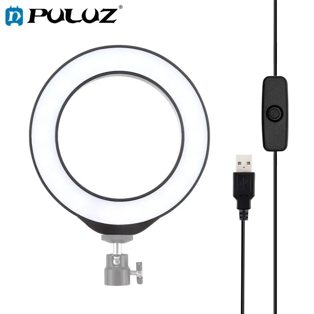 PULUZ-4.7 인치 USB 화이트 라이트 LED 사진 셀카 링 조명, 블로그용 비디오 블로그용 필 라이트