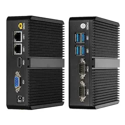 Мини-ПК Windows 10 Celeron 3755 J1800 J1900 Pentium 3805U мини-компьютер двойной гигабитный Ethernet 2x RS232 Порты 4x USB pfSense