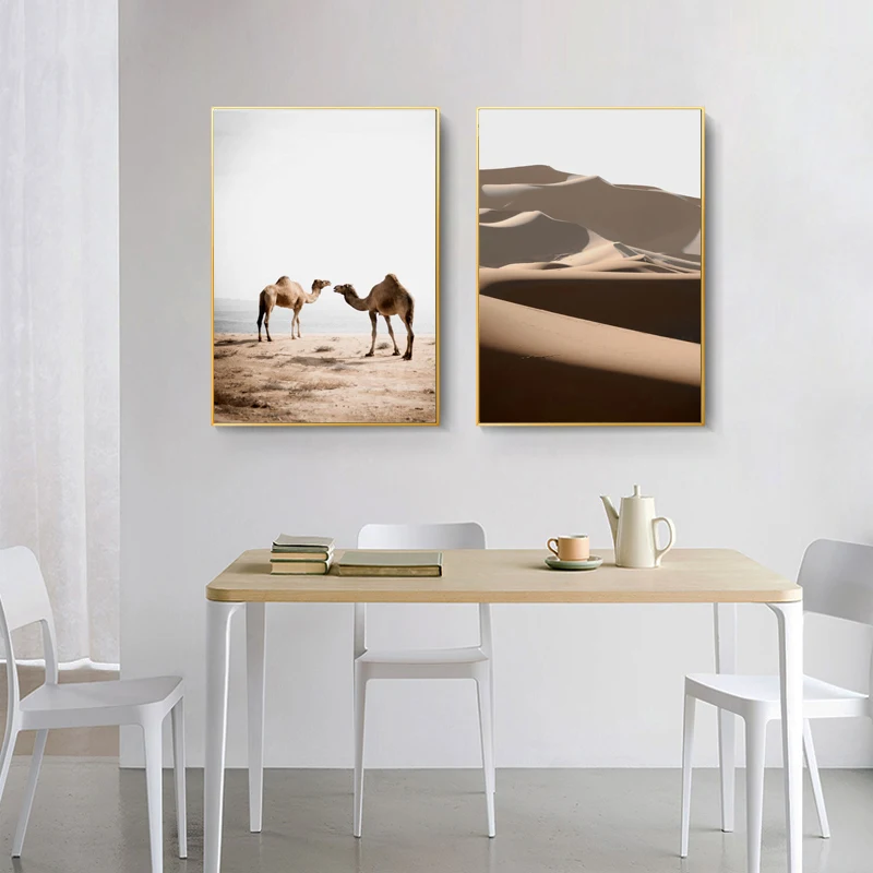 Nordic-poster-Morocco-desert-leopard-camel-and-print-Islamic-mural-oil-painting-mural-living-room-home (2)