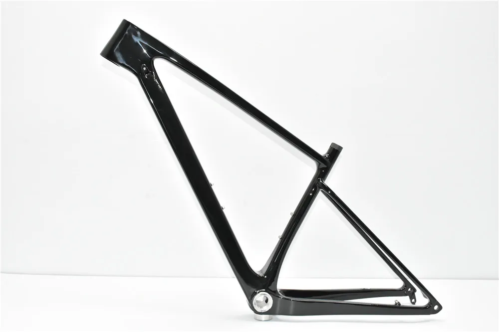 Новейшая карбоновая mtb рама 29er через alex 15 17 19 BSA BB30 коническая рама для горного велосипеда 2 года - Цвет: glossy black