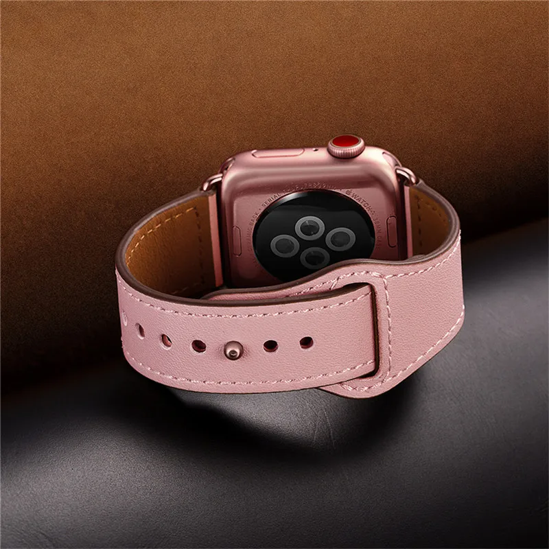 Genuine Leather Replacement Band Strap For Apple Watch Series 4 3 2 1 38mm 40mm 42mm 44mm Soft Leather Watch Band for iwatch