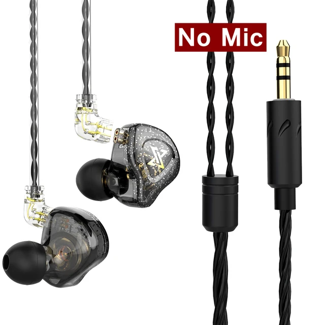 QKZ AK6 MAX Earphones Professional-grade In-Ear Monitor Dual-magnet Driver HIFI Bass Noise Cancelling Earbuds Headset Black No Mic
