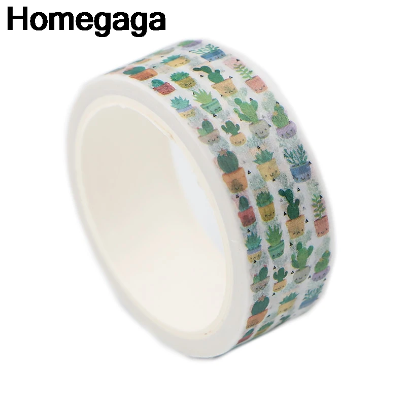 Homegaga кактус растения самоклеющаяся декоративная лента канцелярские наклейки Скрапбукинг крафт бумага пастеры DIY маскировки деглас подарок D2344