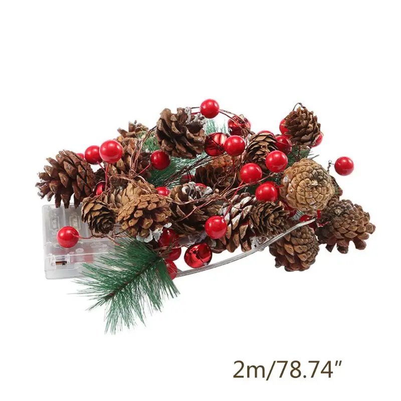 

Pine Cones Branches Christmas LED String Light Party Decor Electric Ornaments Night Lamps for Lawn Garden Party Holiday