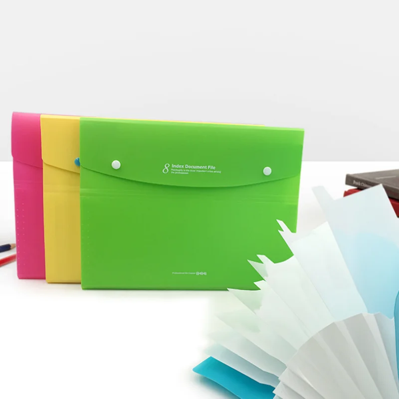 

8 index Multi-layer folder A4 student organ file plastic paper data bag Filing Products document bag