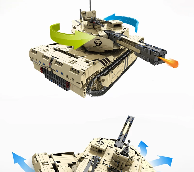 RC строительные блоки Танк Игрушка 9801 M1A2 1276 шт армейский Военный пульт дистанционного управления 50 м расстояние сборки блок кирпичные игрушки RC автомобиль подарок ребенку