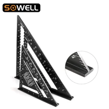 7/12inch Triangle Angle Protractor Aluminum Alloy Speed Square Measuring Ruler Carpenter Measuring Tools