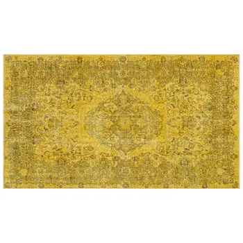 

Handmade Yellow Vintage Overdyed Turkish Area Rug 175x308 Cm-5'9''X10'1''