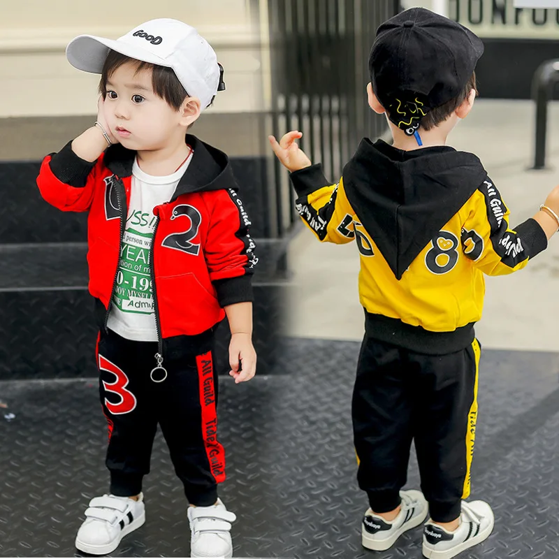 

BOY'S Spring Set 2020 Children Hooded Two-Piece Set Baby Baseball Uniform Infants Clothes Spring And Autumn