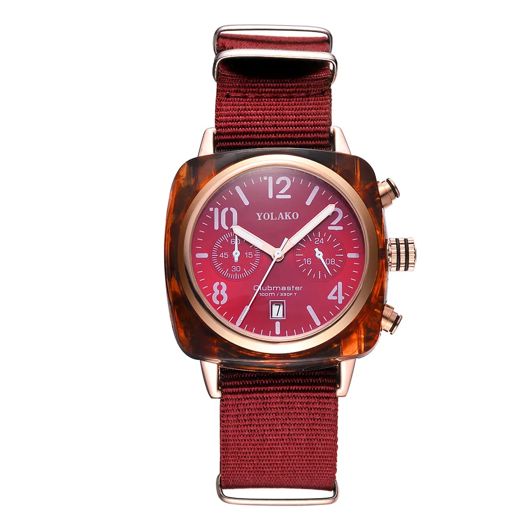 

Yolako Luxury Ladies Watch Brand Reloj hombre Square Dial Canvas Watchband Women Analog New Quartz Wrist Clock Dropshipping