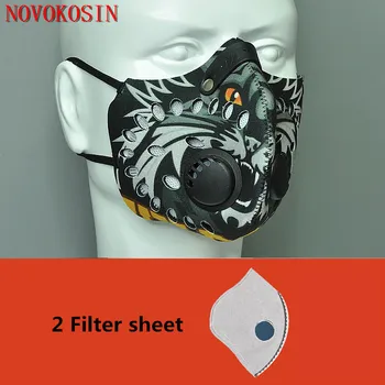 

Breathing valve Black Mask Mouth Face Mask Anti PM2.5 Dust Mask with Activated Carbon Filter korean style Mask Fabric Face Mask