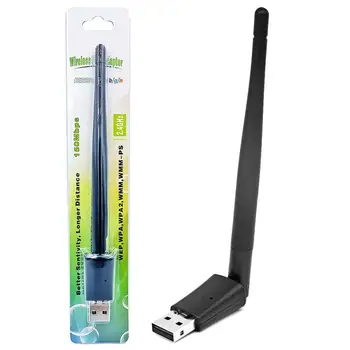 

USB 2.0 MT7601 USB WiFi Wireless Network Card 150M 802.11 b/g/n LAN Adapter with Antenna for TV Set Top Box Laptop PC Dongle