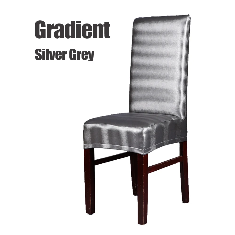 Gradient Silver Grey 6 шт./лот, бытовые водонепроницаемые и маслостойкие чехлы для стульев из искусственной кожи, маленькие растягивающиеся Чехлы для домашних обеденных стульев, красный/белый/черный/кофейный - Цвет: Gradient Silver Grey