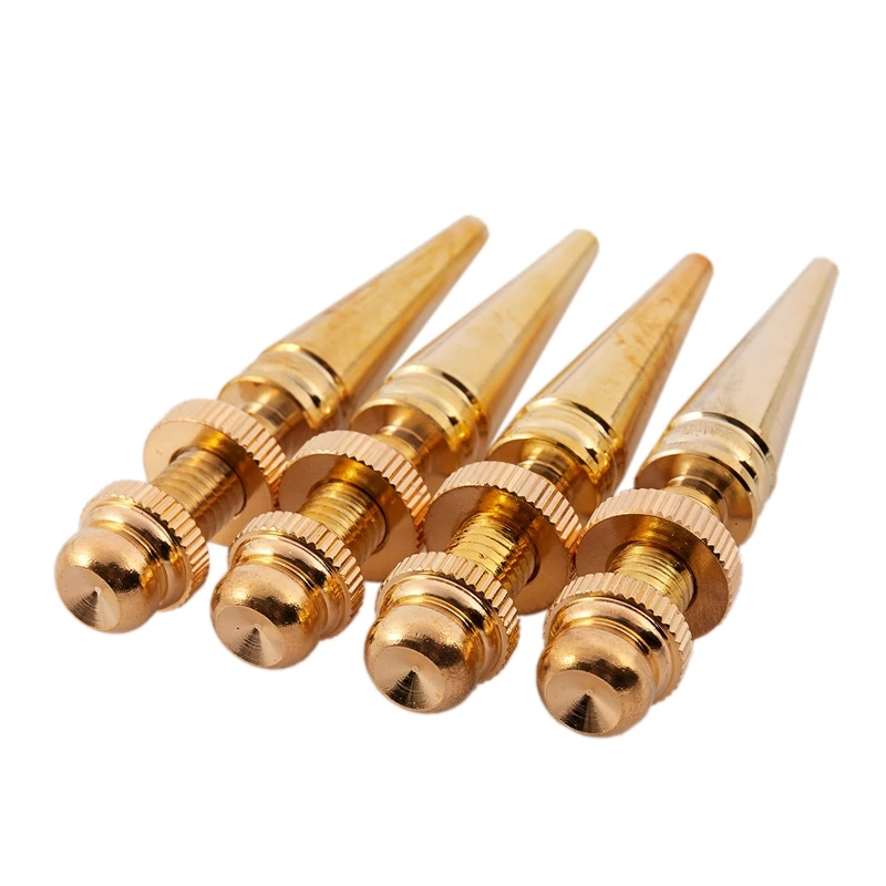 4PCS M8X75 Copper Speaker Spike Amplifier Shockproof Isolation Stand Feet Cone Base Pads Golded