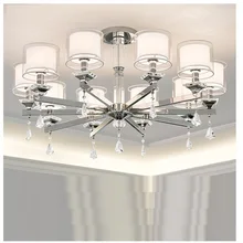 Светодиодный потолочная люстра освещение Современная Хромовая лампа класса люкс в простом стиле для гостиной, спальни, 110 v-220 v люстра лампа