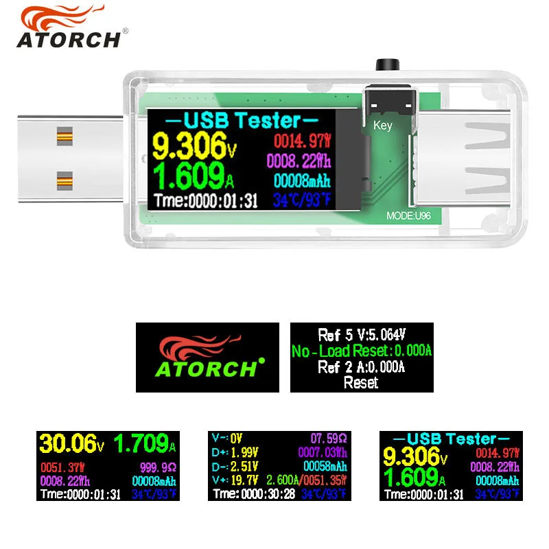 10 шт./лот 13 в 1 USB тестер qc2.0/qc3.0 5 В/9 В/12 В/20 в dc Цифровой вольтметр детектор power bank зарядное устройство индикатор - Цвет: U96 Blue