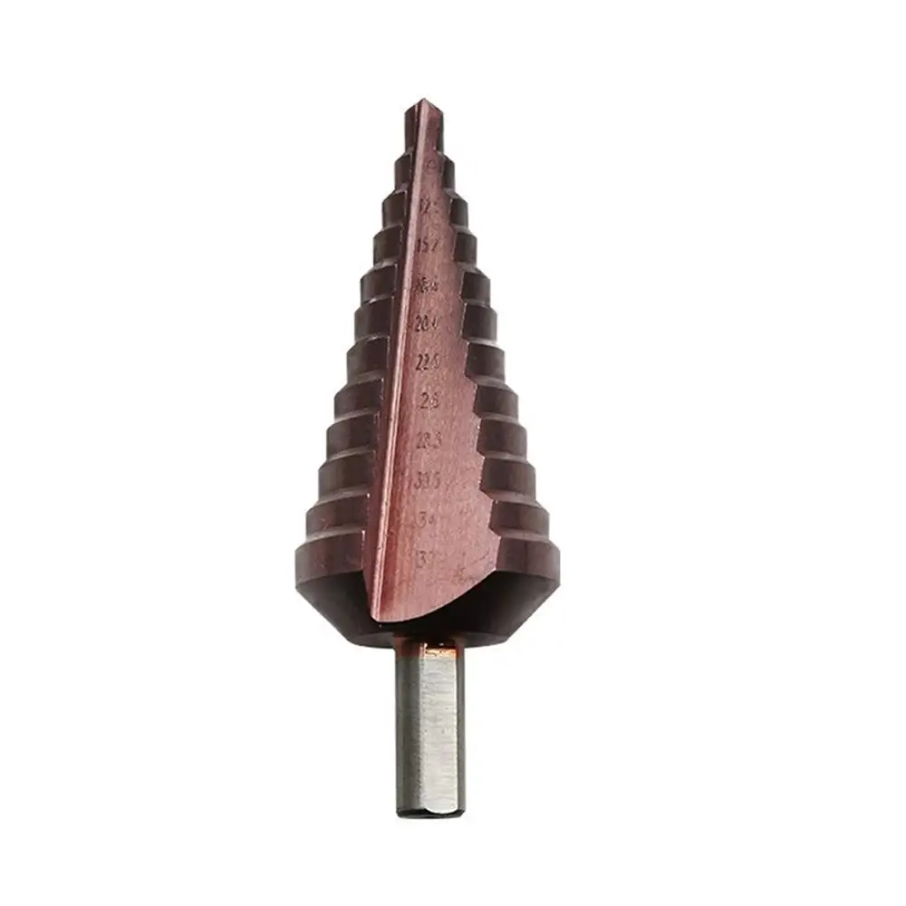 

HSS-CO/M35 Triangle Shank 6-37mm Cobalt Straight Groove Step Drill Bit Metal Cone Drill Bit Stainless Steel Hole Saw Cutter