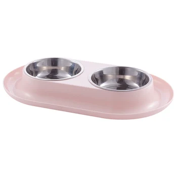 

Stainless Steel Pet Dog Double Bowls Food Water Plate Food Basin Puppy Pet Feeding Supplies