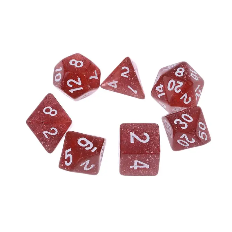 7 шт. двусторонний набор D4 D6 D8 D10 D12 D20 Dungeons & Dragon D RPG настольных игр|Кубики| |