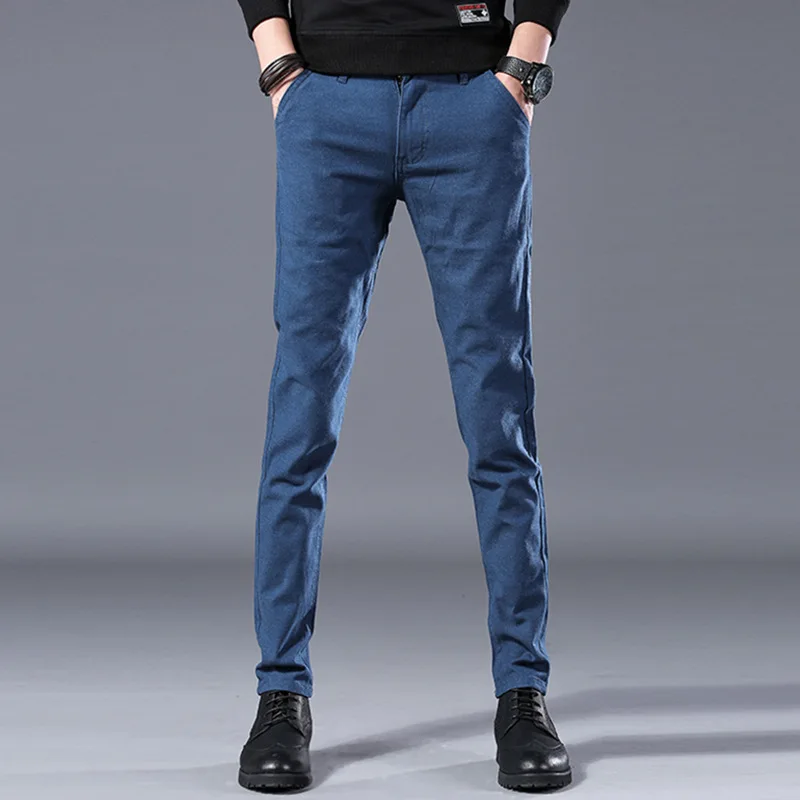 

Teenager Men Thick Skinny Pants 2019 Autumn & Winter New Style Korean-style MEN'S Casual Pants plus Velvet Trousers Men's