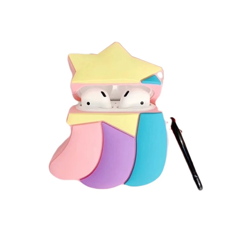 

3D Silicone meteor Coque rainbow Case for air pods 1 2 bluetooth earphone Cover For Apple Airpods Silicone Cases Funda