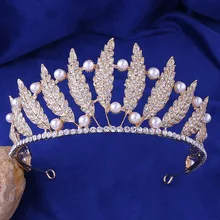 G178 горячая Распродажа Европа и Америка свадебное украшение головной убор Корона для невесты листья резинки для волос невесты корона аксессуары