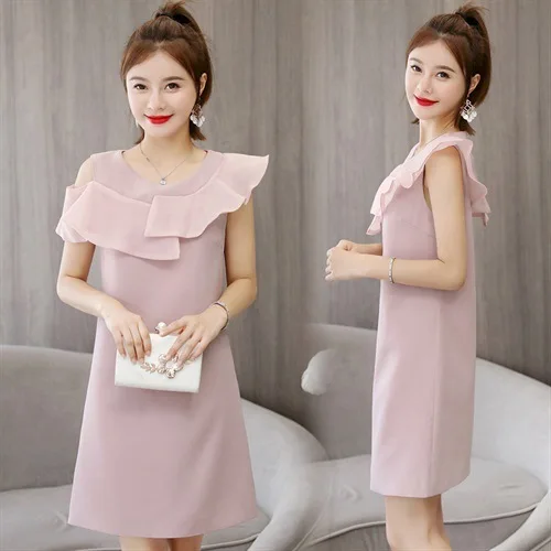 

2019 Summer Wear New Style Fashion Dress Elegant Flounced Korean-style Slimming Young-Style Elegant Dress
