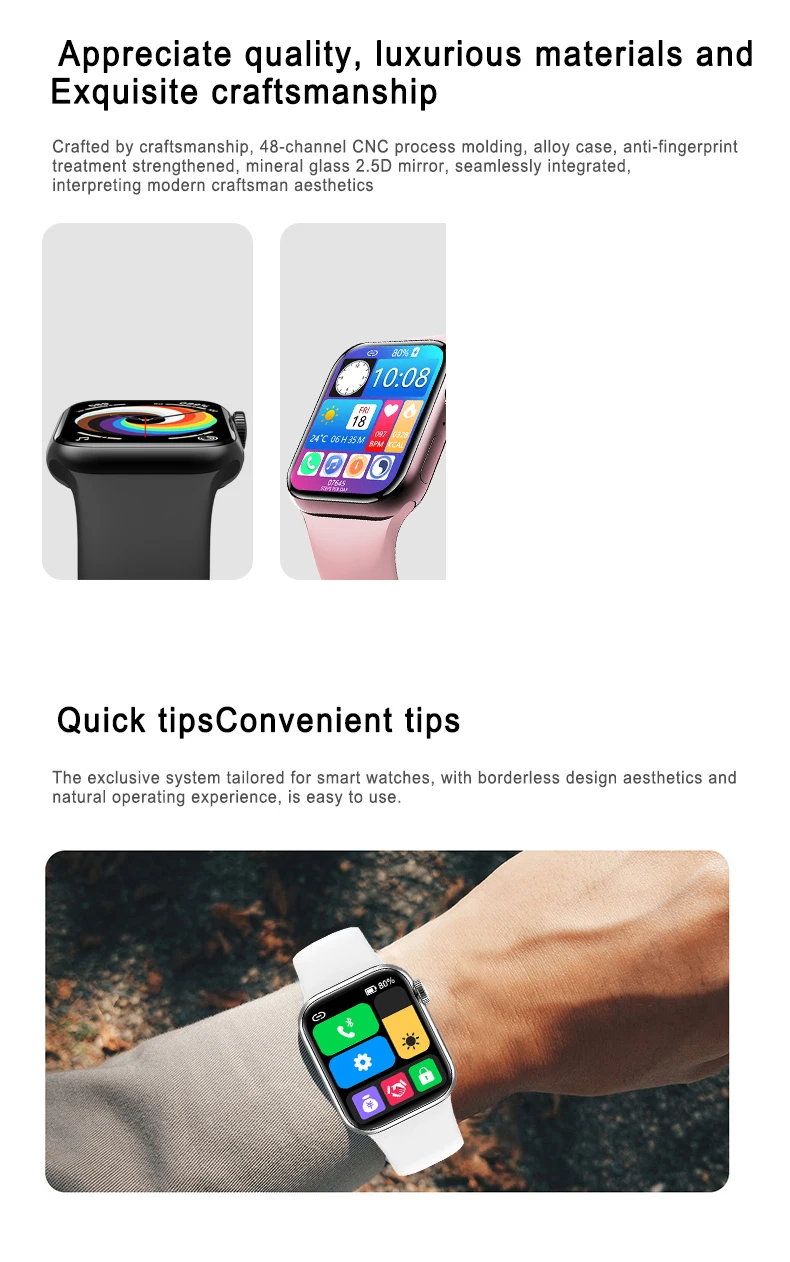 Original M36 Plus 1.8 inch Smart Watch 44MM Bluetooth Call Wireless Charging IP67 Waterproof Music Play Password Lock Smartwatch