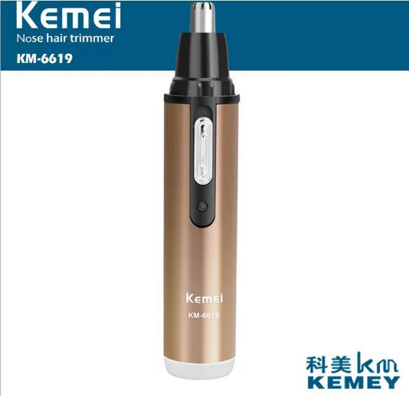 Kemei электрический триммер для носа KM-6619 электробритва для удаления волос в носу триммер перезаряжаемый портативный размер