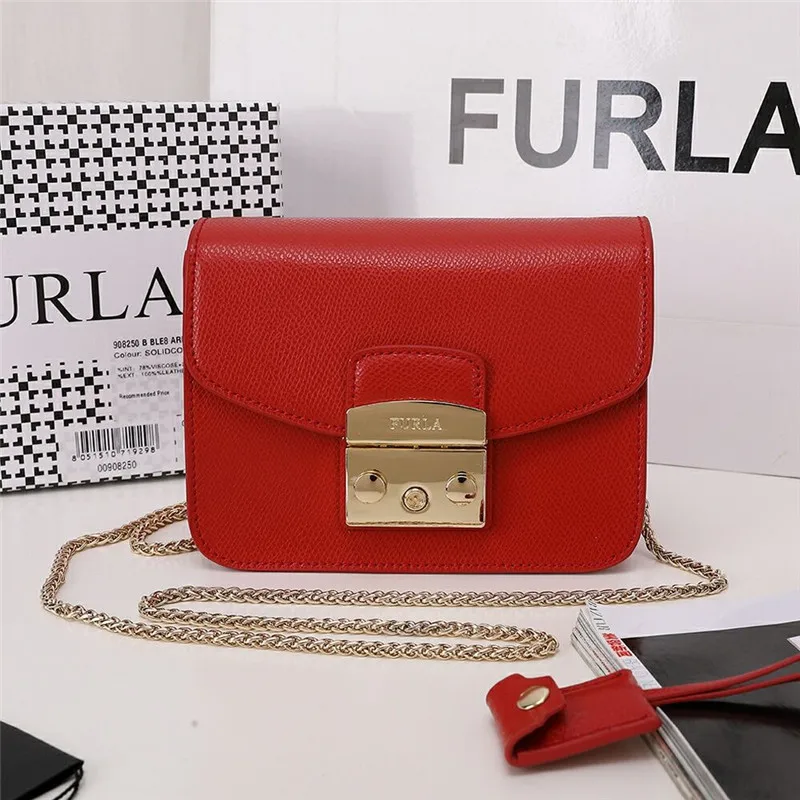 1 Оригинальные женские сумки FURLA, высокое качество, женские кожаные сумки Furla, Китай, красный цвет, S Размер 16,5 см x 12 см x 8 см - Цвет: 1