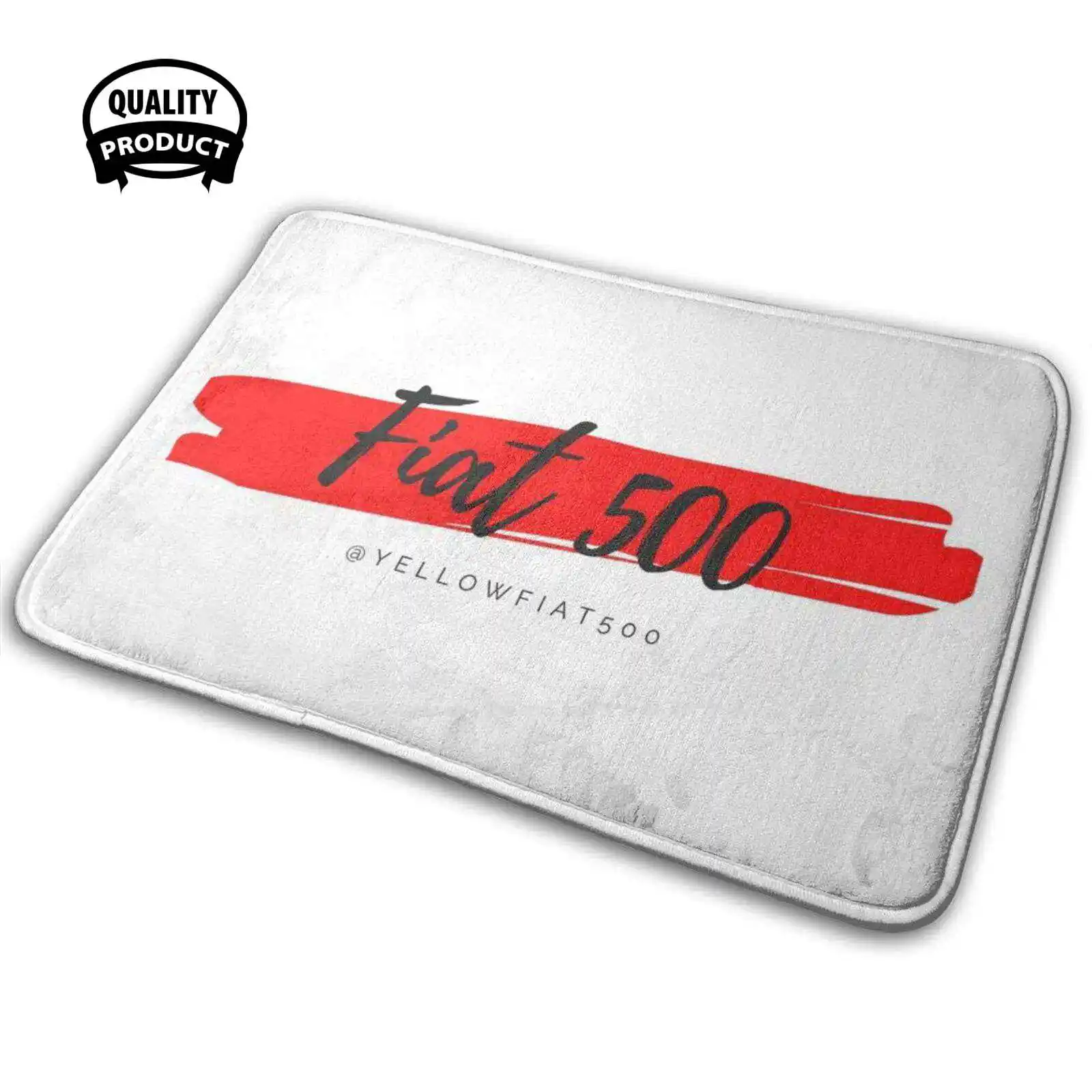 Fiat 500 Vernice (Rosso Brillante) 3D Morbido Tappetino Antiscivolo Tappeto Cuscino Giallo Fiat500 Fiat 500 Fiat Decesimo Fiat 500