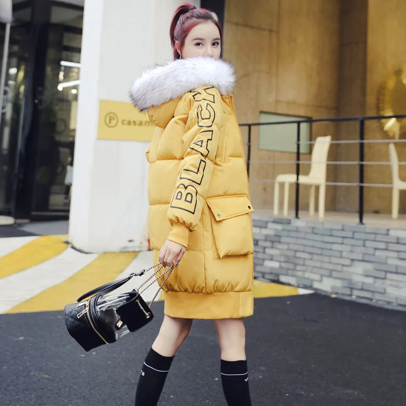 

2019 Winter New Style down Jacket Cotton-padded Clothes Women's Mid-length Korean fan da Fur Collar Cotton-padded Clothes Cotton